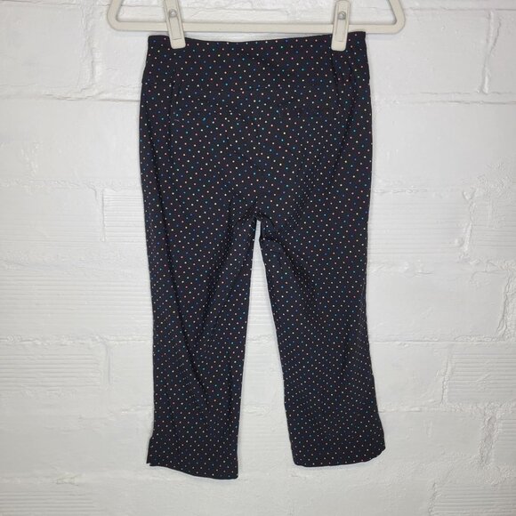 Lulu B Women's Size 2 Crop Pants Pull On Black Polka Dots Faux Back Pockets - Picture 2 of 5